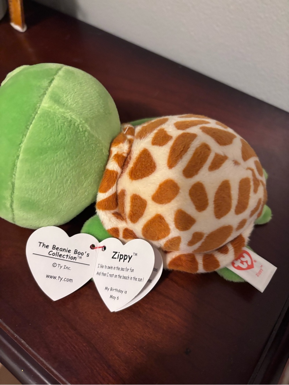 Zippy TY❤️ Beanie Boos Green Plush Sappy Face Turtle - Picture 7 of 7